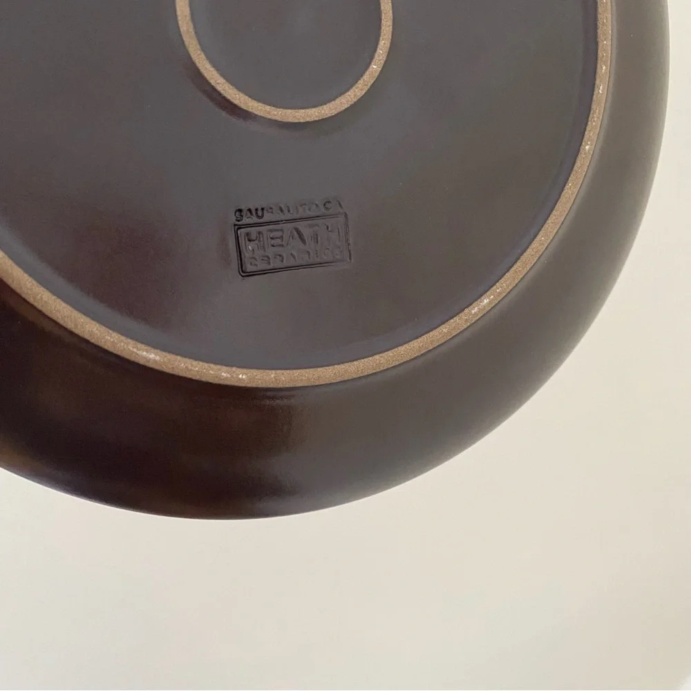 $46 Heath Ceramics Aqua Chocolate Crown Color Coupe Salad Plate 8.25'' Diameter
